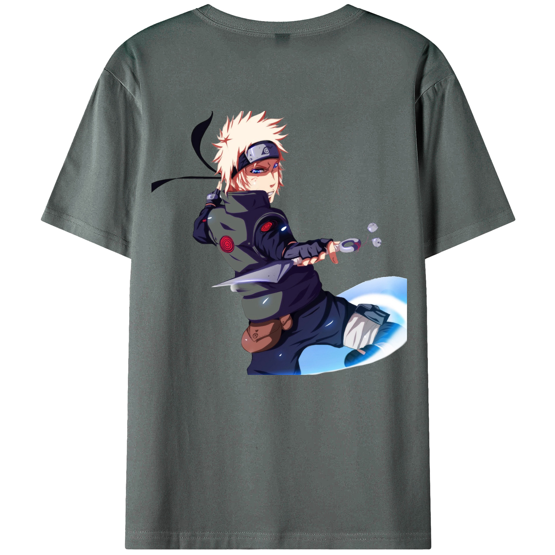 （画像用） NARUTO -ナルト- 波風 ミナト Namikaze Minato 綿100％ メンズ半袖Tシャツ（バックプリント） 通気性